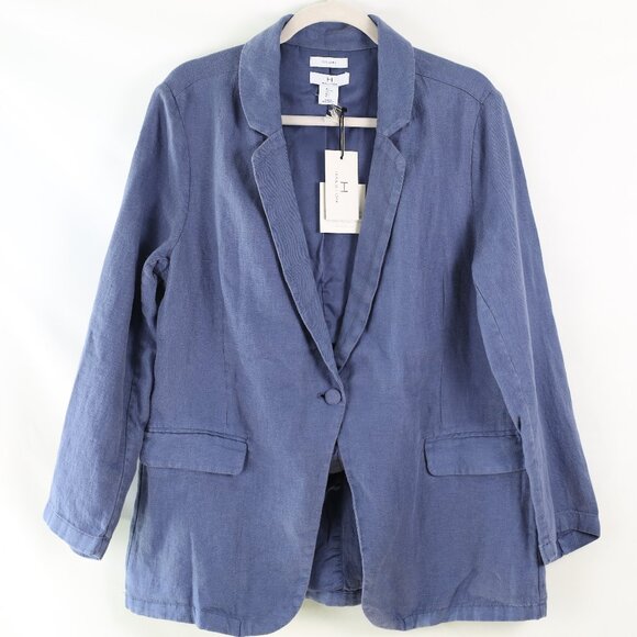 NWT Halston Linen Blue Blazer - Picture 1 of 2